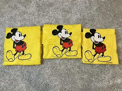 Lot Of 3 Vintage Disney World Mickey Mouse Rain Poncho Adult Size Waterproof PVC • $18