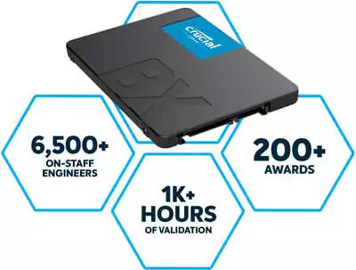 Crucial BX500 240GB 2.5' SATA3 6Gb/s SSD - 3D NAND 540/500MB/s 7mm 1.5 Mil MTBF • $60.95
