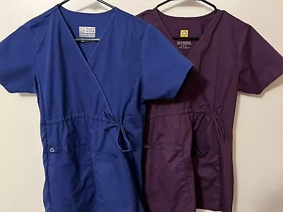 2 Small WonderWink Maternity Scrub Tops • $15