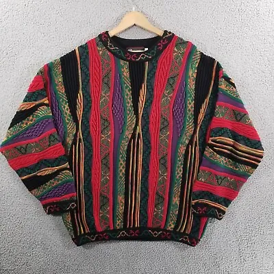 Tundra Canada Sweater Rainbow Textured Knit 3D Cosby Biggie Coogi Style Y2K 80s • $124.99