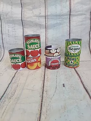 Melissa & Doug Grocery Cans Play Food Set Of 7 Cans With Lids • $11.98