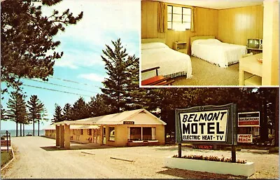 Belmont Motel Mackinaw City Mich. Chrome 1960's MCM Schnaubelt Postcard 6F • $8.45