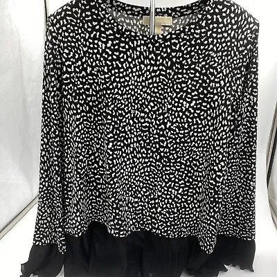 Michael Kors Women's Top Size L Long Sleeve Multicolored Leopard Print • $19