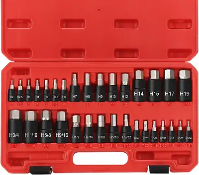 32-Piece Allen Socket Set Hex Impact Bit Socket Set  Metric Drives Alloy Steel • $59.99