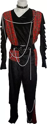 Tarten Punk Rock Costume Chains Sid Vicious Fancy Dress Medium • £34.99