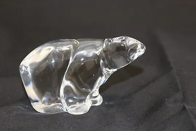 Vintage Hadeland Norway Crystal Art Glass Polar Bear Paperweight Ornament Signed • £25.99