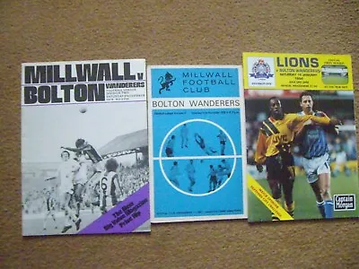 Millwall V Bolton Wanderers 3 Programmes • £1.90