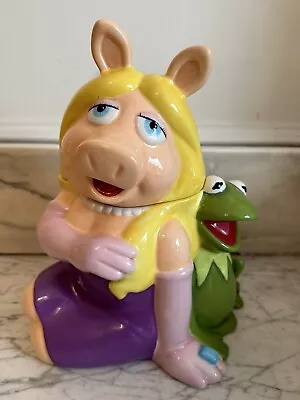 Miss Piggy & Kermit Ceramic Cookie Jar - Jim Henson Muppets Disney (2005) • $99.50