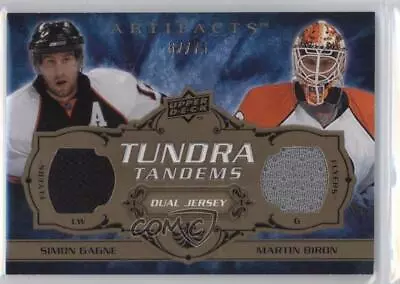 2008 Artifacts Tundra Tandems Dual Jerseys Copper /75 Simon Gagne Martin Biron • $17.49