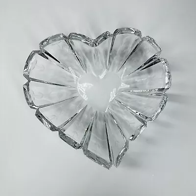 VTG Valentine's Gift Crystal Heart Dish Etched English Garden Mikasa • $19.79