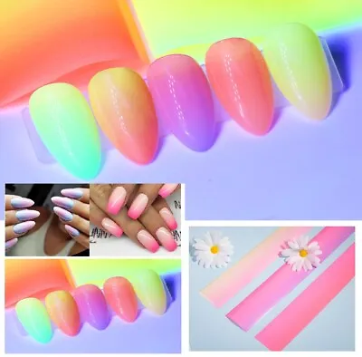 Rainbow Pink Marble Nail Art Foil Holographic Nails Decor Transfer Foils Sticker • £1.99