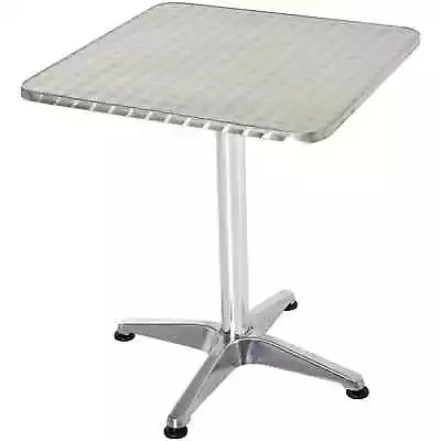 £57.79 • Buy Outdoor Garden Table Patio Restaurant Cafe Bar Bistro Furniture Aluminium Silver