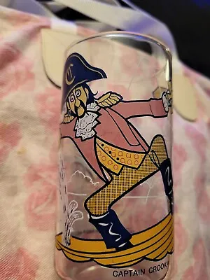 Vintage 1977 McDonalds Captain Crook 6  Tall Drinking Glass Action Series • $17