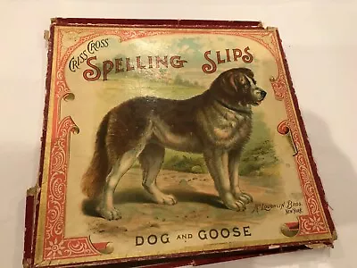 Antique Spelling Slips—Dog And Goose Game By McLoughlin Bros. New York • $30