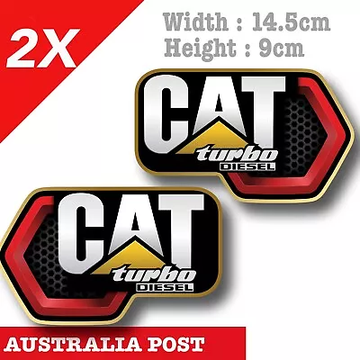 Caterpillar Turbo Diesel Logo  X2 Vinyl Decal Sticker • $12