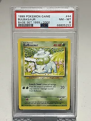 $34.99 • Buy Psa 8 Nm-mt 1999-2000 Pokemon Base Set 4th Print Bulbasaur Card 44/102