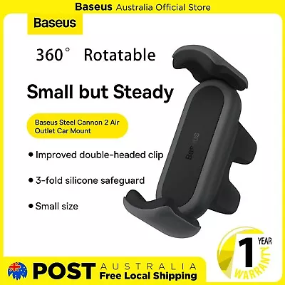 Baseus Car Holder Baseus Steel Cannon 2 Air Outlet Car Mount Black • $24.19