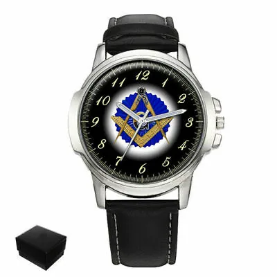 Square & Compasses Masonic Mason Gents Mens Wrist Watch  Gift Engraving • £38.95