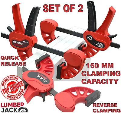 Lumberjack Bar Clamps & Spreader Heavy Duty One Handed Quick Grip 150mm Set Of 2 • £16.99