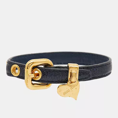 Miu Miu  St. Cocco Leather Gold Tone Bracelet • $245.70
