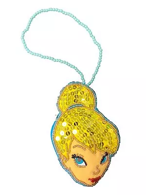 Girls Tinkerbelle Blue Beaded Sequin Coin Purse Wristlet Wallet • $12.99