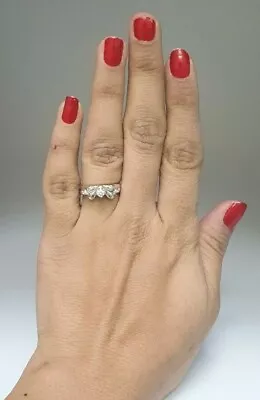 £533.12 • Buy 18ct White Gold CZ Ladies Engagement Ring With Matching Wedding Band 