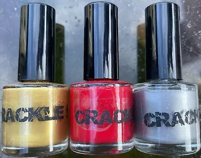 Nail Polish Christmas Crackle Trio 3x11ml Red Silver Gold Nail Polish Varnish • £4.99