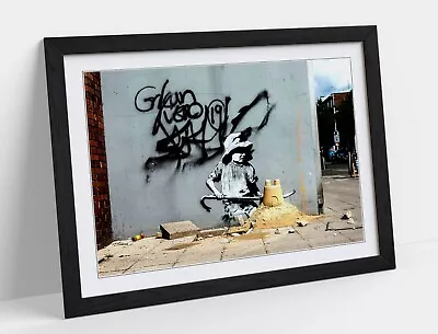 Banksy Spraycation Sandcastle Graffiti Art Framed Wall Art Poster Print 4 Sizes • £9.99