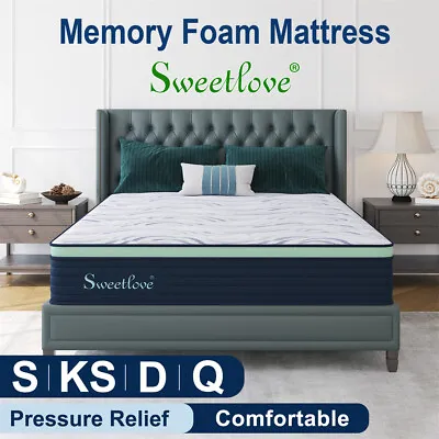 $169 • Buy Sweetlove Queen Double King Single Bed Mattress Cool Gel Memory Foam No Spring
