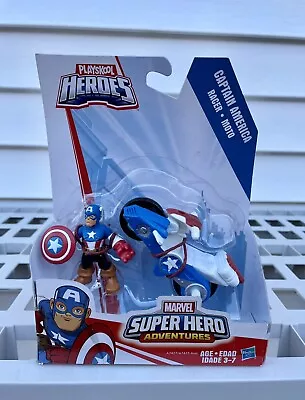 New Playskool Heroes Marvel Super Hero Adventures Captain America & Motorcycle • $29.99