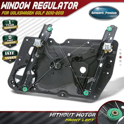 Power Window Regulator W/Panel W/o Motor For VW Golf Mk6 10-13 Front Left Drive • $50.99