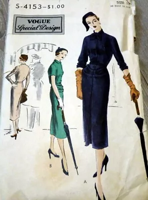 LOVELY VTG 1950s DRESS VOGUE SPECIAL DESIGN Sewing Pattern 12/30 • $9.99