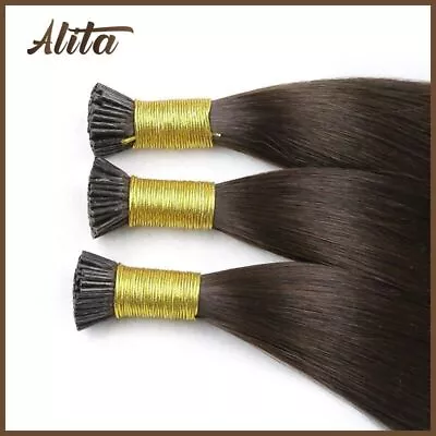 Stick I Tip Hair Extensions Straight Keratin Capsules Hairpiece Remy Fusion Hair • $50.23