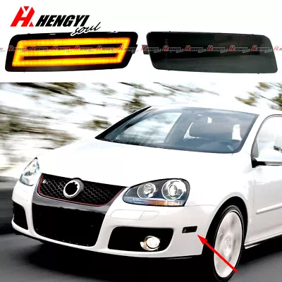 Amber LED Smoke Lens Front Side Marker Light Lamps For VW MK5 Golf GTI Jetta R32 • $22.49