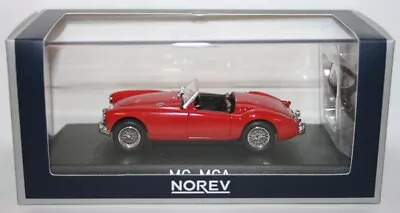 Norev 1/43 Scale Metal Model - 370022 - 1956 MG MGA Roadster - Orient Red • $101.05