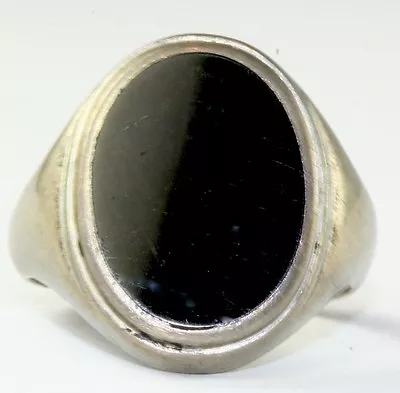 Vtg 835 Silver Onyx Mens Ring Size 11 • $145