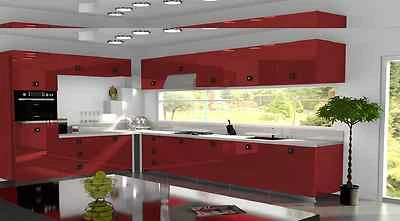 £3.50 • Buy Red Gloss Replacement Acrylic Kitchen Doors Drawers Fronts