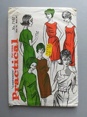 £8.99 • Buy Vintage 1960s Practical Sewing Pattern: One Piece Panelled Dress (Size 14)
