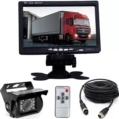 Heavy Duty Backup Camera 7  Monitor Rear View Reverse Kit For Truck Caravan RV • $67.99