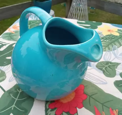 Vintage 1938-64 TURQUOISE Fiesta HARLEQUIN 80oz Ball Jug  Service Water Pitcher • $45