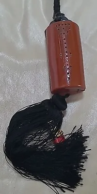Antique 1920s Celluloid Compact Bag Dance Purse Lipstick Tassels Mirror Cylinder • $295