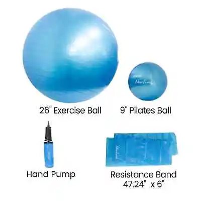 $12.99 • Buy Anti Burst & Slip Resistant 26″ Exercise Ball + 9″ Pilates Ball For Yoga
