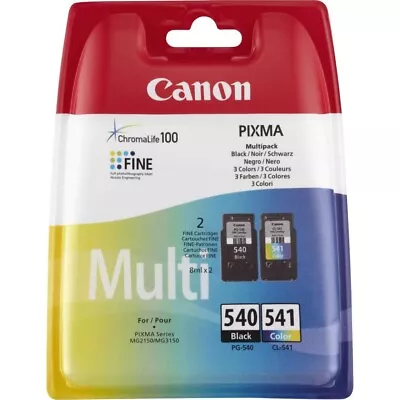 £33.99 • Buy Canon PG540 Black & CL541 Colour Ink Cartridge For PIXMA MG3100 MG3150 Printer