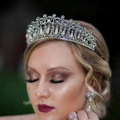 $16.99 • Buy SWEET Vintage Wedding Bridal Pearl Crown Diana Tiara Princess Hair Accessories