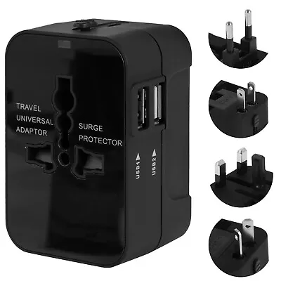 Travel Adapter Universal Dual USB Plug Adapter Outlet Converter Plug Dkj • $13.69