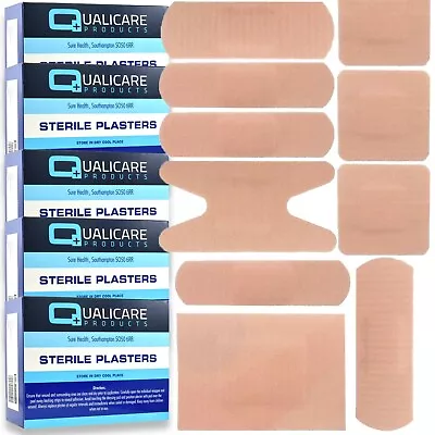 500x Genuine Qualicare Assorted Fabric Plasters First Aid Small-Large Breathable • £19.98