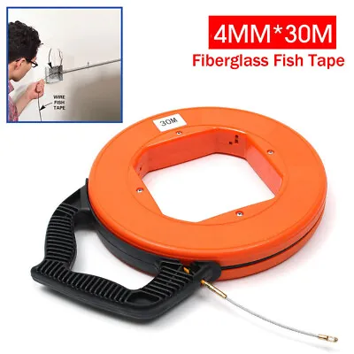 Fiberglass Fish Tape Reel Puller Conduit Ducting Rodder Pulling Wire Cable New • $29.12