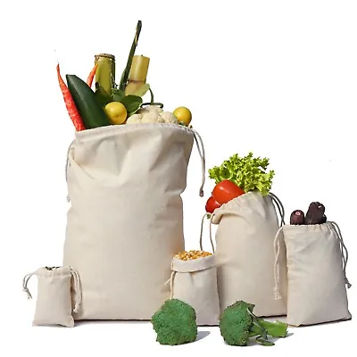Biglotbags - 4 X 6 Inches Premium 100% Cotton Double Drawstring Muslin Bags • $5.99