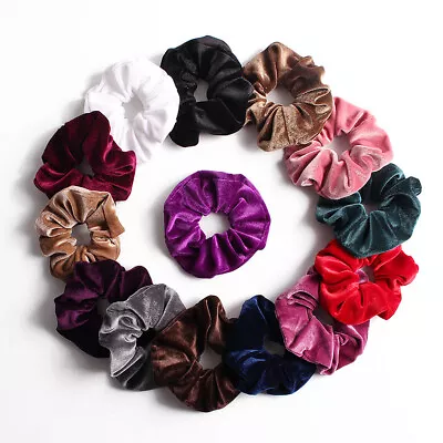 Women Velvet Hair Band Ring Rope Scrunchie Multicolored Headwear Elastic Holder • $2.06