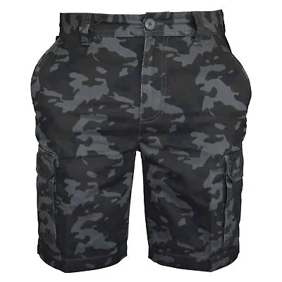 Mens Army Casual Work Cargo Combat Camouflage Shorts Cotton Chino Half Pant Camo • £15.99